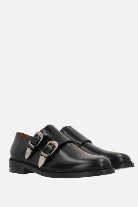 TOGA VIRILIS brushed leather monk-strap shoes AJ1175BLACK
