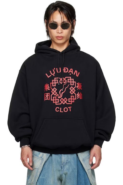 [르우 단]Black CLOT Edition Oversized Hoodie 251331M202006
