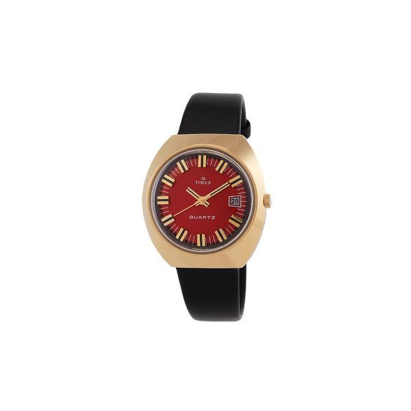 Timex 타이맥스 Q 1972 리이슈 쿼츠 버건디 다이얼 남성용 시계 TW2V25400