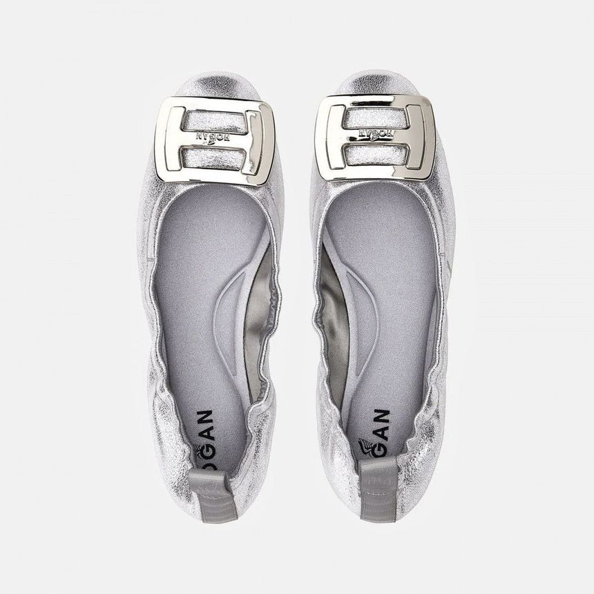Conti HOGAN 여성 HXW5110EB90QULB200 SILVER OTHER MATERIALS FLATS HXW5110EB90QULB200