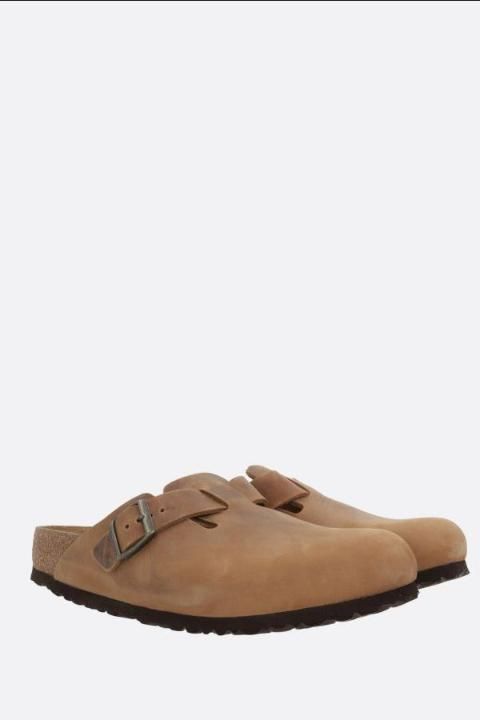 BIRKENSTOCK Boston BS flat mules in oiled leather (Narrow Fit) 1028310COGNAC