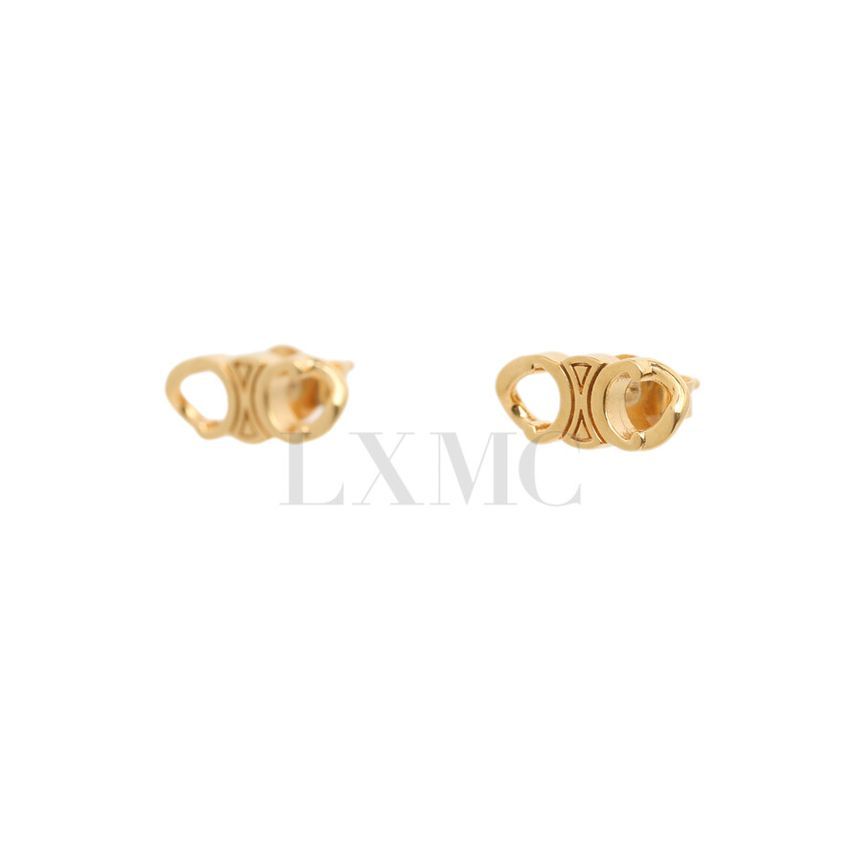 Celine Triomphe Gourmet Stud Earrings 460BL6BRA 136581899 | eBay