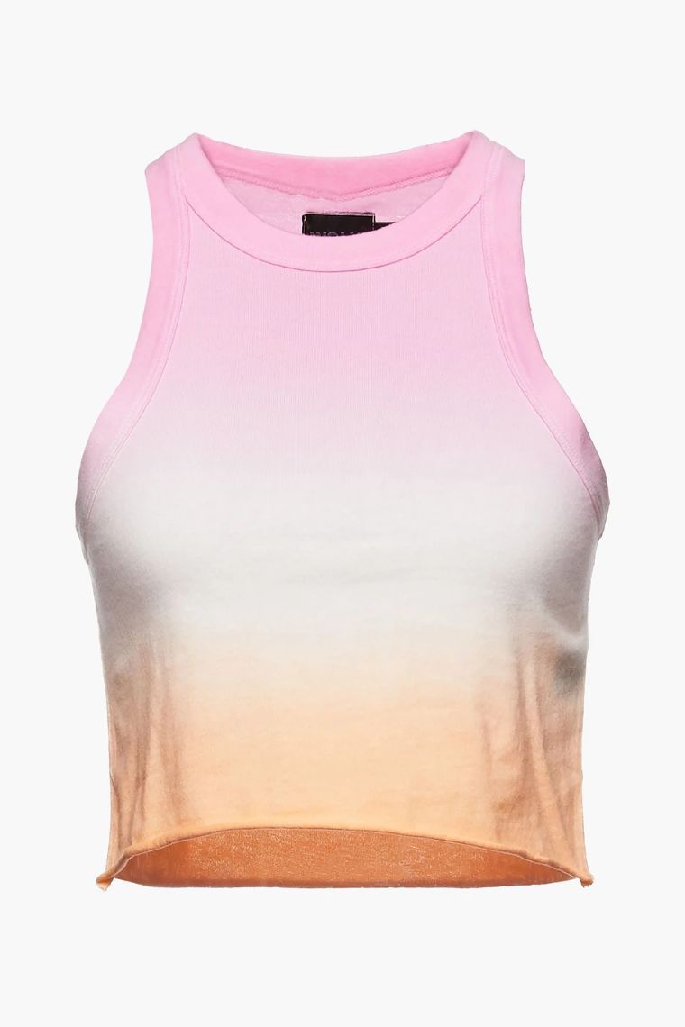 WSLY The Rivington Weekend cropped degrade organic cotton jersey tank 32027475399070809