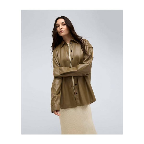 Kenneth Cole 케네스 콜 비건 가죽 오버사이즈 샤켓 2640023