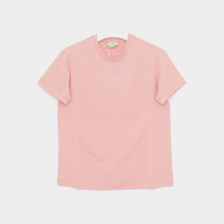 펜디키즈 25SS 로마 자수로고 반팔 여아 티셔츠 JUI174 7AJ F1QYD/10A