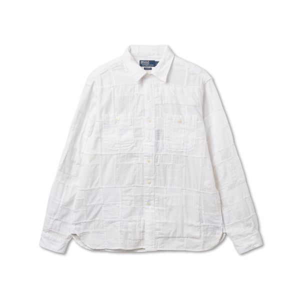 POLO RALPH LAUREN 클래식핏 패치워크 워크셔츠-화이트