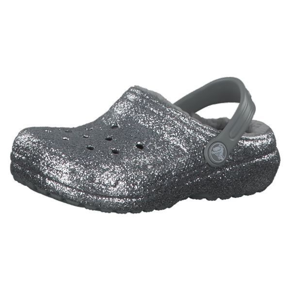 크록스 키즈 슈즈 클래식 글리터 라인드 클로그 K 205937 00N 24 25 Silver/Silver 2321557