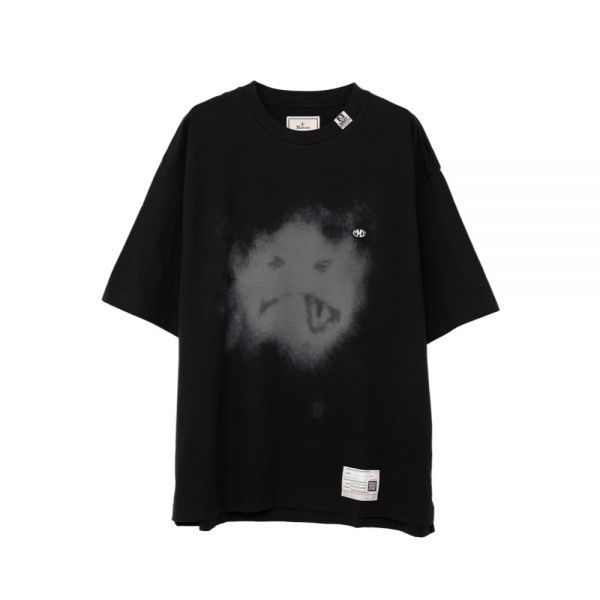 MIHARA YASUHIRO A12TS661 BLACK (스마일리 페이스 프린트 티셔츠)