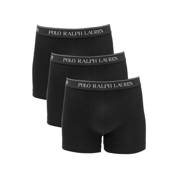 POLO RALPH LAUREN 코튼 트렁크 3팩 - 블랙
