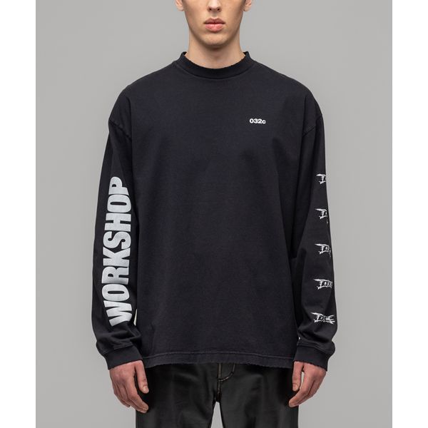 032C (U) 너브 새터 박시 롱슬리브 페이디드 블랙 NERVE SHATTER BOXY LONGSLEEVE FADED BLACK
