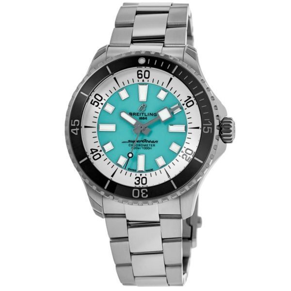 Breitling 브라이틀링 슈퍼오션 오토매틱 44 터키석 다이얼 스틸 남성용 시계 A17376211L2A1 2747259