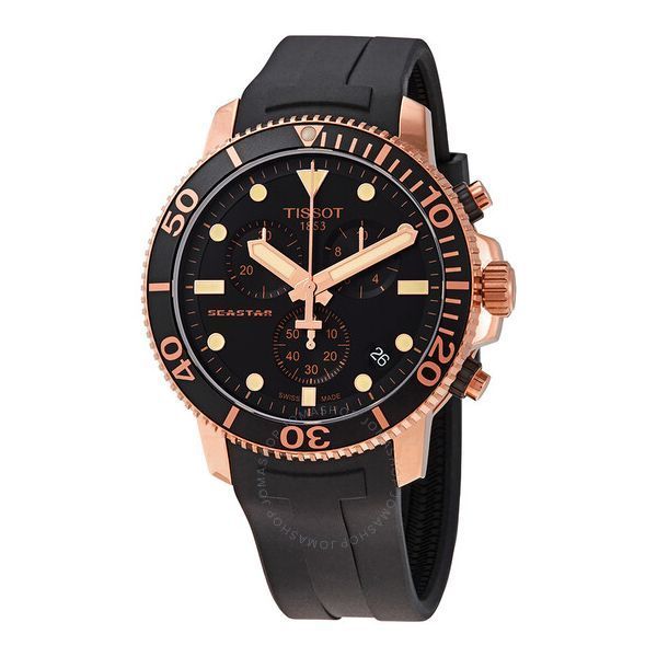 Tissot 시계 티소 시스타 1000 크로노그래프 쿼츠 블랙 다이얼 남성용 3221056