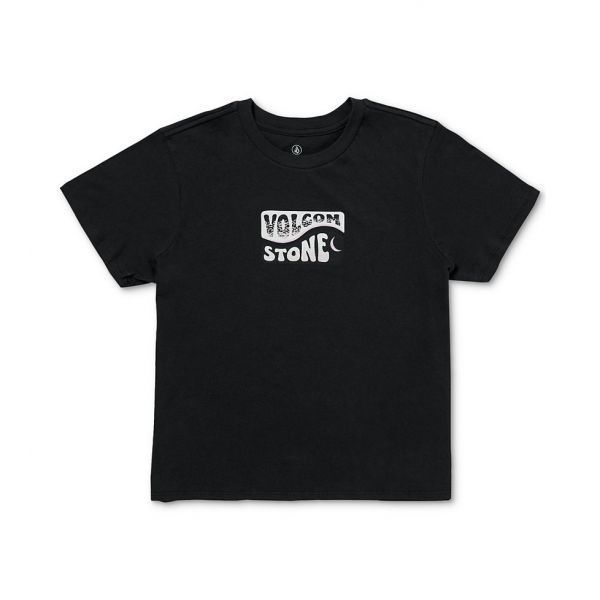 우먼 Volcom 주니어 문 베이비 그래픽 로고 숏슬리브 반팔 티셔츠 - 블랙 9762670
