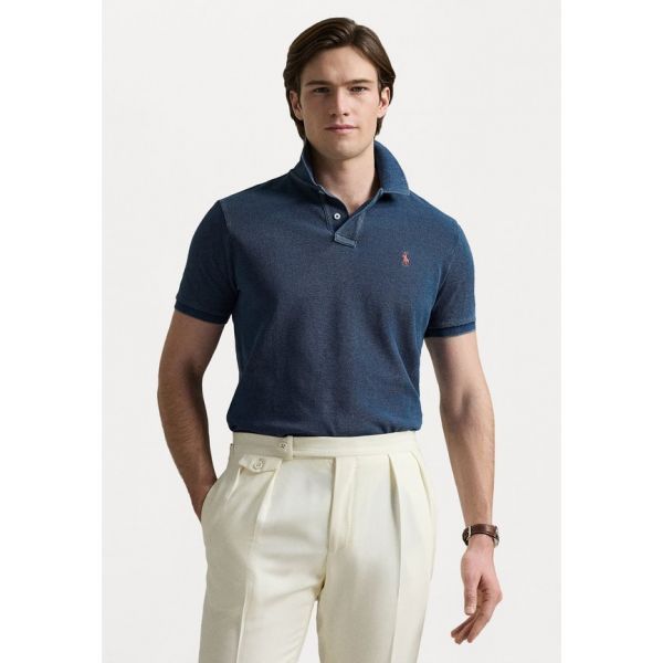 Ralph Lauren 폴로 랄프 로렌 커스텀 슬림 핏 메시 셔츠 - 미디엄 인디고