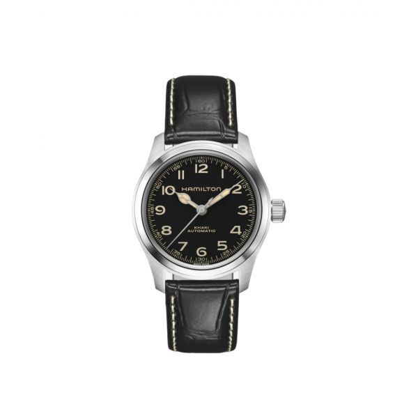 해밀턴 카키 필드 머피 38mm 오토매틱 스테인리스 스틸 레더 블랙 Hamilton Khaki Field Murph 38mm Automatic Stainless Steel Leather Black