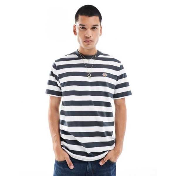 디키즈 딕키스 리버 그로브 다크 그레이와 화이트 스트라이프 티셔츠 ASOS 독점 3407945