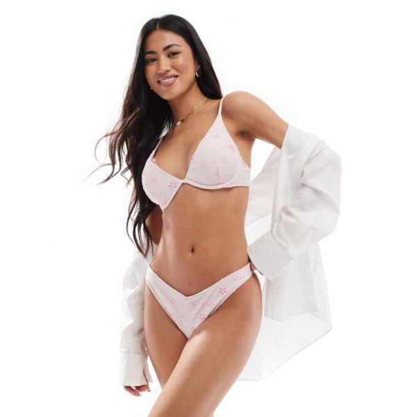 Hollister 홀리스터 하이 레그 치키 바텀 - 연한 라일락 꽃무늬, 세트의 일부