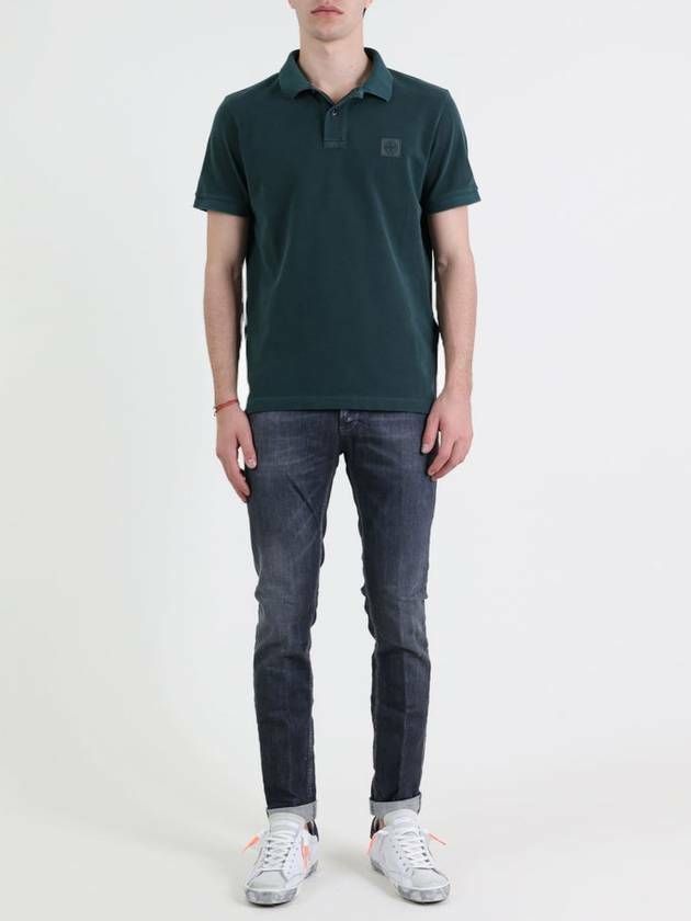 271223 STONE ISLAND 2SC67 Pigment Dye Pique Polo Shirt 피그먼트 다이 로고 패치 폴로 티셔츠