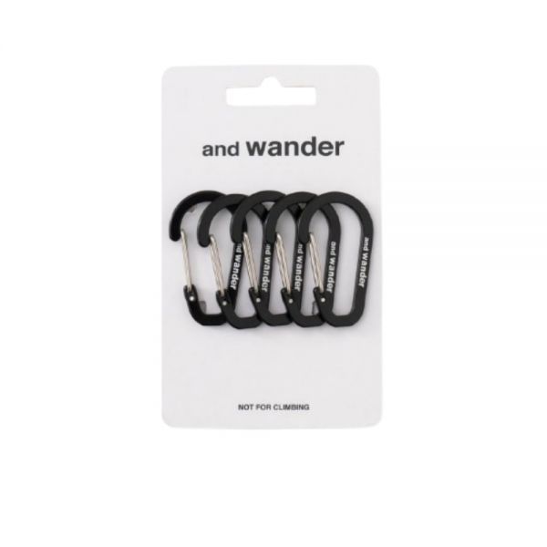 AND WANDER 25SS Mini CaRab 랩iner Set - Black (5745987289-010) (미니 카라비너 세트)