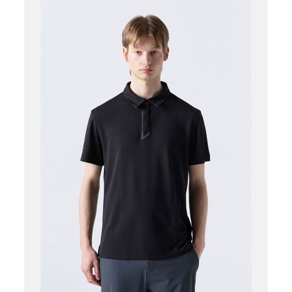 DESCENTE 듀얼리스 린넨 라이크 폴로 티셔츠 블랙(SQ221DPS42)