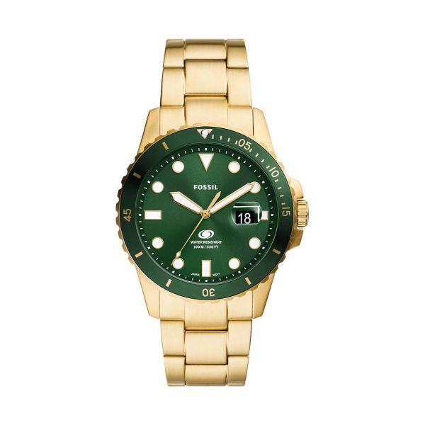 Fossil® 화석® 라운드 골드 그린 팔찌 시계 2436334