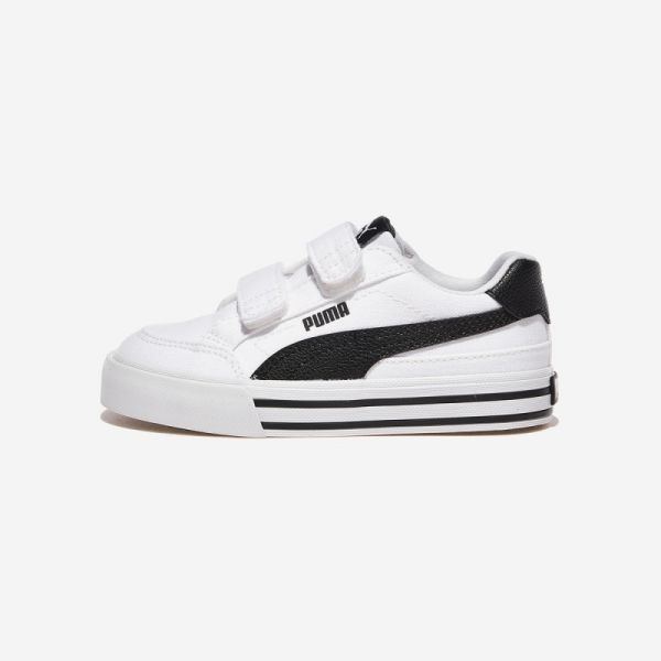 푸마 코트 클래식 벌크 FS 벨크로 프리스쿨 - PUMA White-PUMA Black