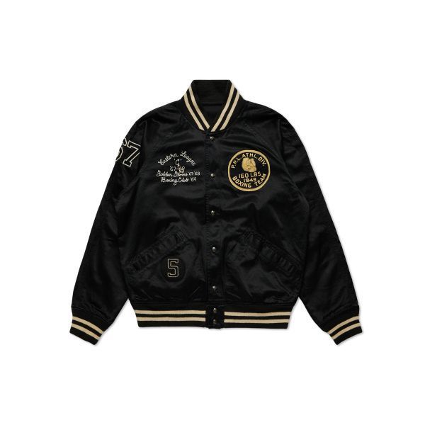 POLO RALPH LAUREN [NEW YORK BOXING CLUB] 새틴 바시티 리버시블 재킷 - 블랙