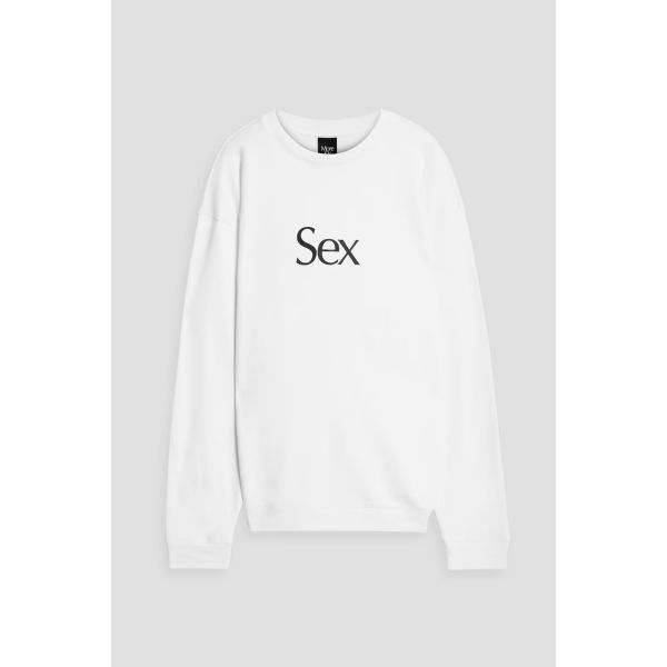 크리스토퍼 케인 프린트 프렌치 코튼 테리 스웨트셔츠 - 화이트 147911