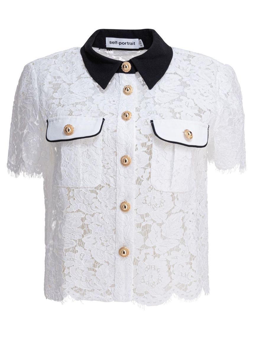 Tシャツ・カットソー SELF PORTRAIT FW25 Tops (PF25 095T W WHITE) 셀프포트레이트(Self-Portrait) | 셀프포트레이트 Tops White