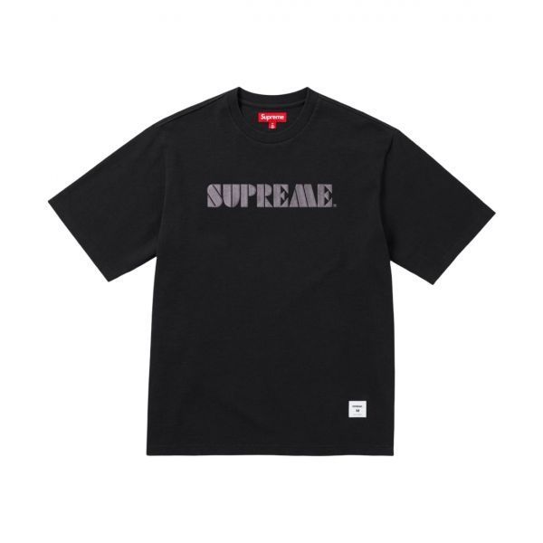 슈프림 스텐실 자수 숏슬리브 탑 블랙 - 24SS Supreme Stencil Embroidered SS Top Black - 24SS