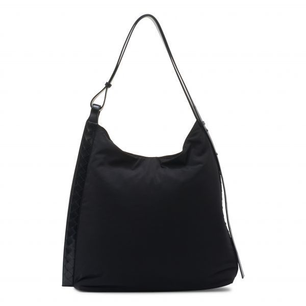 Bottega Veneta 라지 나일론 호보백 8803 블랙/ 실버 8162966