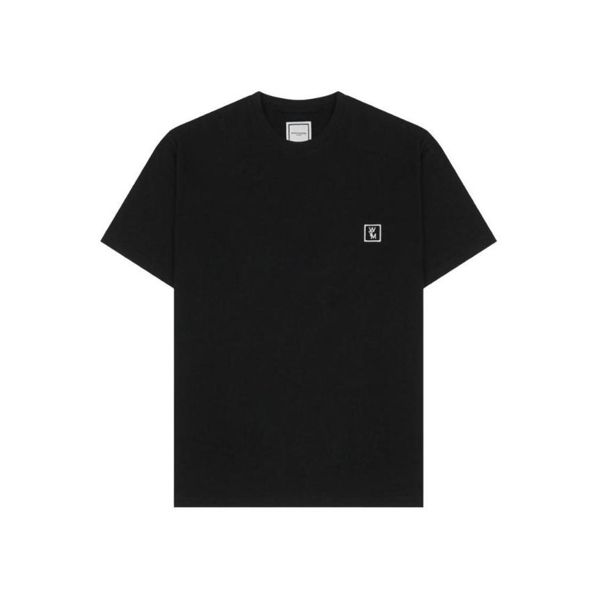 우영미 화이트 백로고 티셔츠 블랙   22FW W223TS07708B