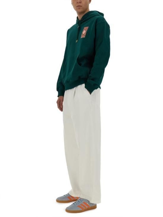 25SS 카사블랑카 후드 티셔츠 MS25 JTP 292 01GOTHICSTACKEDLOGO GREEN
