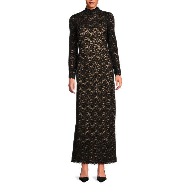 Zac Posen 자크 포젠 하이넥 레이스 가운 블랙 2722610