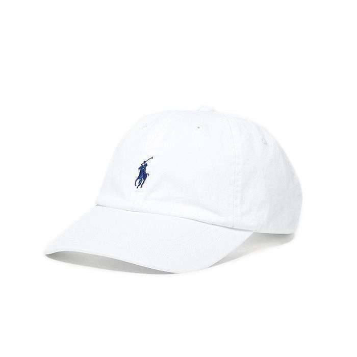 폴로 클래식 로고 캡 모자 White