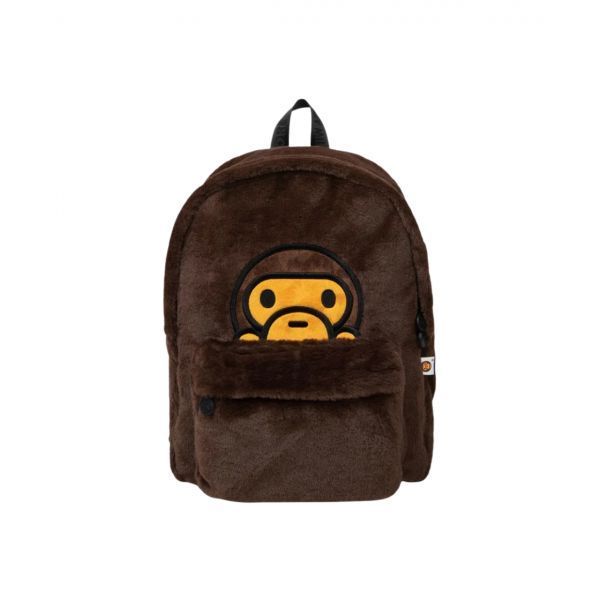 베이프 베이비 마일로 퍼 백팩 브라운 BAPE Baby Milo Fur Backpack Brown