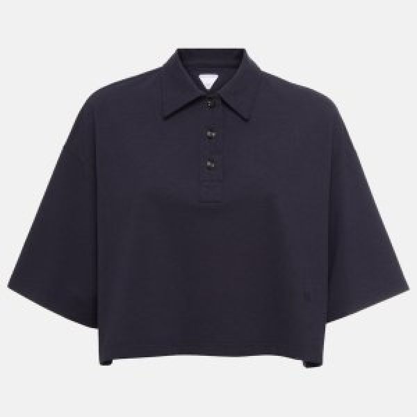 보테가베네타 라이트 코튼 피케 크롭 반소매 티셔츠 블랙 796164V4DG01177 1324215