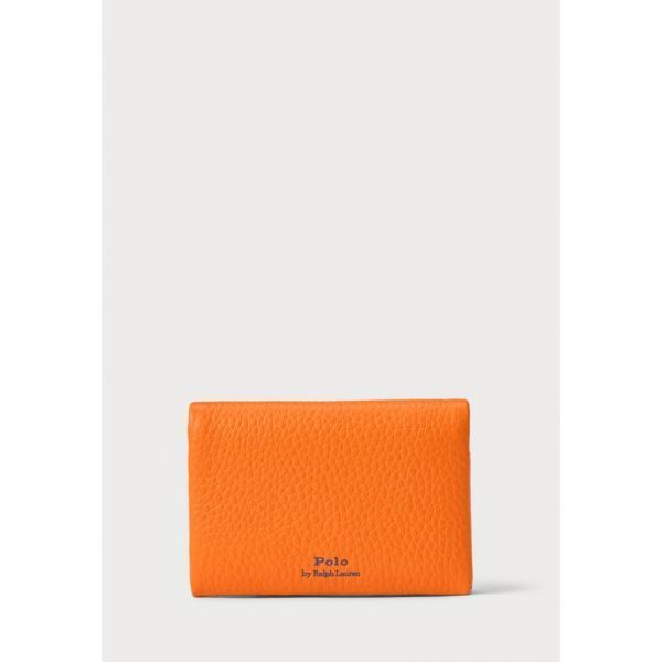 Ralph Lauren 폴로 랄프 로렌 플레이 가죽 스냅 카드 케이스 - 지갑 오렌지 껍질