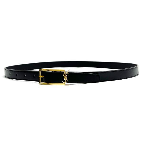 SAINT LAURENT 711790 2R20J 1000 (모노그램 스퀘어 버클 슬림 벨트)