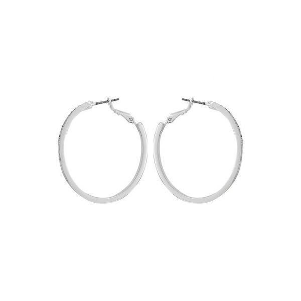 GUESS® 실버 톤 로고 스톤 후프 귀걸이 3235973