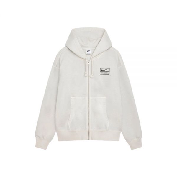 NIKE 나이키 x STUSSY 스투시 피그먼트 다이드 플리스 집 후드 라이트 본 (FZ9990-072)