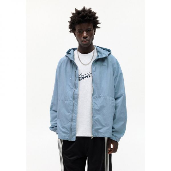 Pull and Bear 풀앤베어 경량 후드 - 방수 재킷 블루 데님