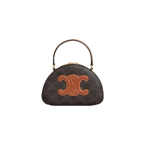 셀린느 하프 문 케이스 트리옹프 캔버스 탄 Celine Half Moon Case Triomphe Canvas Tan