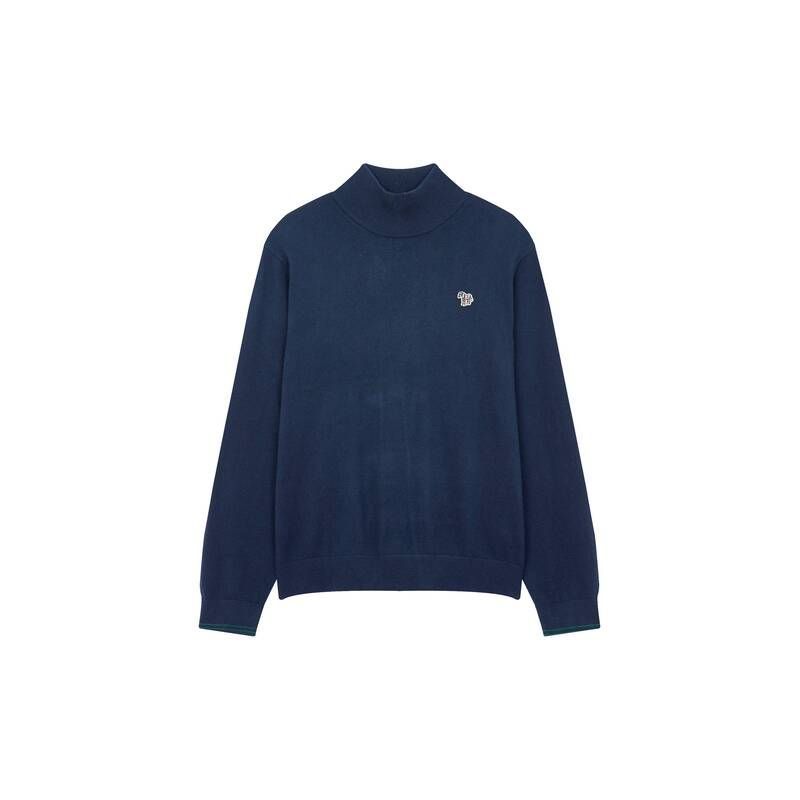 PS PAUL SMITH 지브라 패치 롤 넥 니트 - 네이비