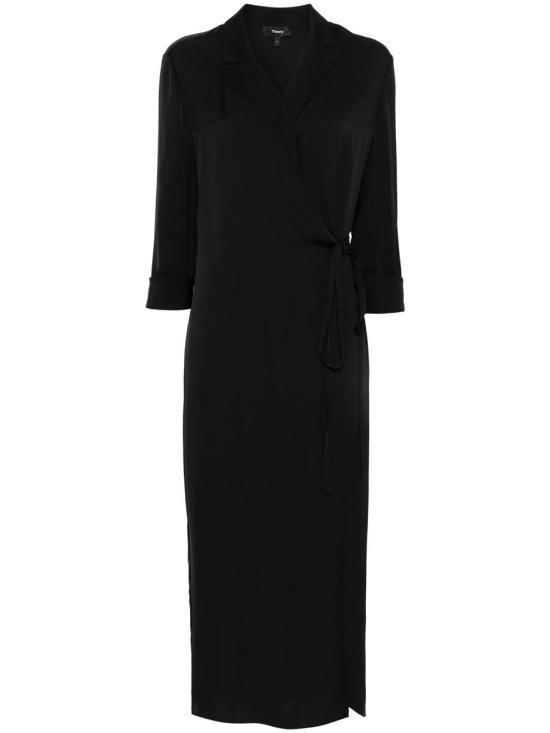 25SS 띠어리 롱 원피스 O1102608 57074 001 BLACK Black