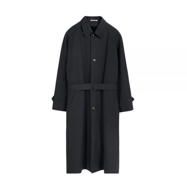 오라리 FINX HARD TWISTGABARDINE SOUTIEN 칼라 코트 A22AC01FB 블랙 샴브레이 437488
