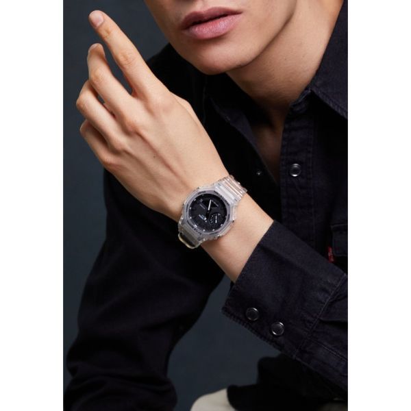 G-SHOCK 화이트 스켈레톤 GA-2100SKE 유니섹스 - 디지털 시계 투명/화이트