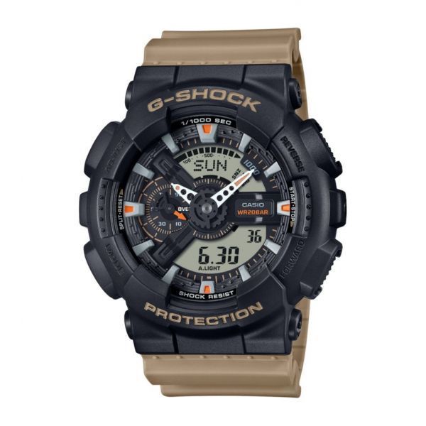 G Shock 남성용 일본산 쿼츠 블랙 레진 시계 51.2mm GA110TU 1A5 3296221