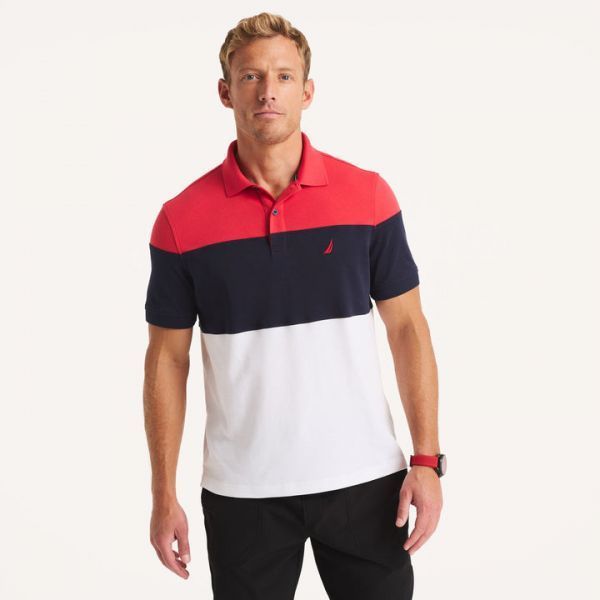 Nautica 노티카 남성 컬러블록 클래식 핏 인터록 폴로