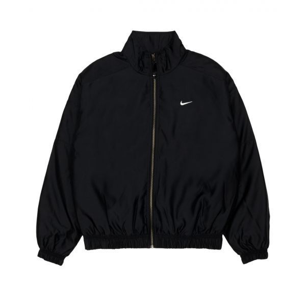 나이키 NRG 솔로 스우시 사틴 봄버 자켓 블랙 쿰쾃 - USEU Nike NRG Solo Swoosh Satin Bomber Jacket Black Kumquat - USEU